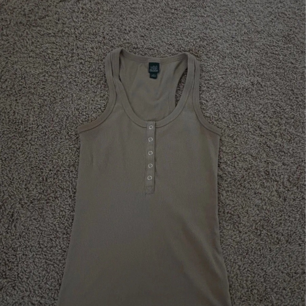 Wild Fable Tan Button-Front Tank Top